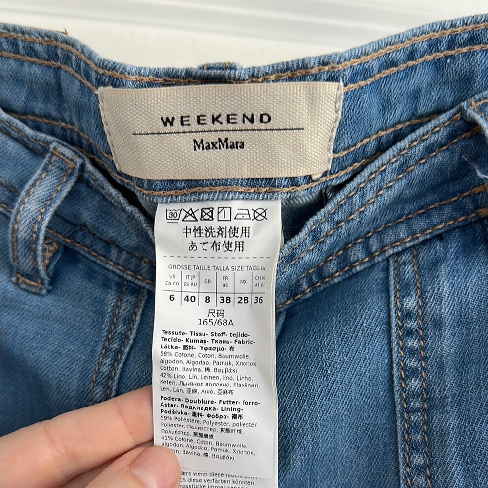 Weekend Max Mara Elica Blue Jean Shorts Vintage Flare - Picture 3 of 5